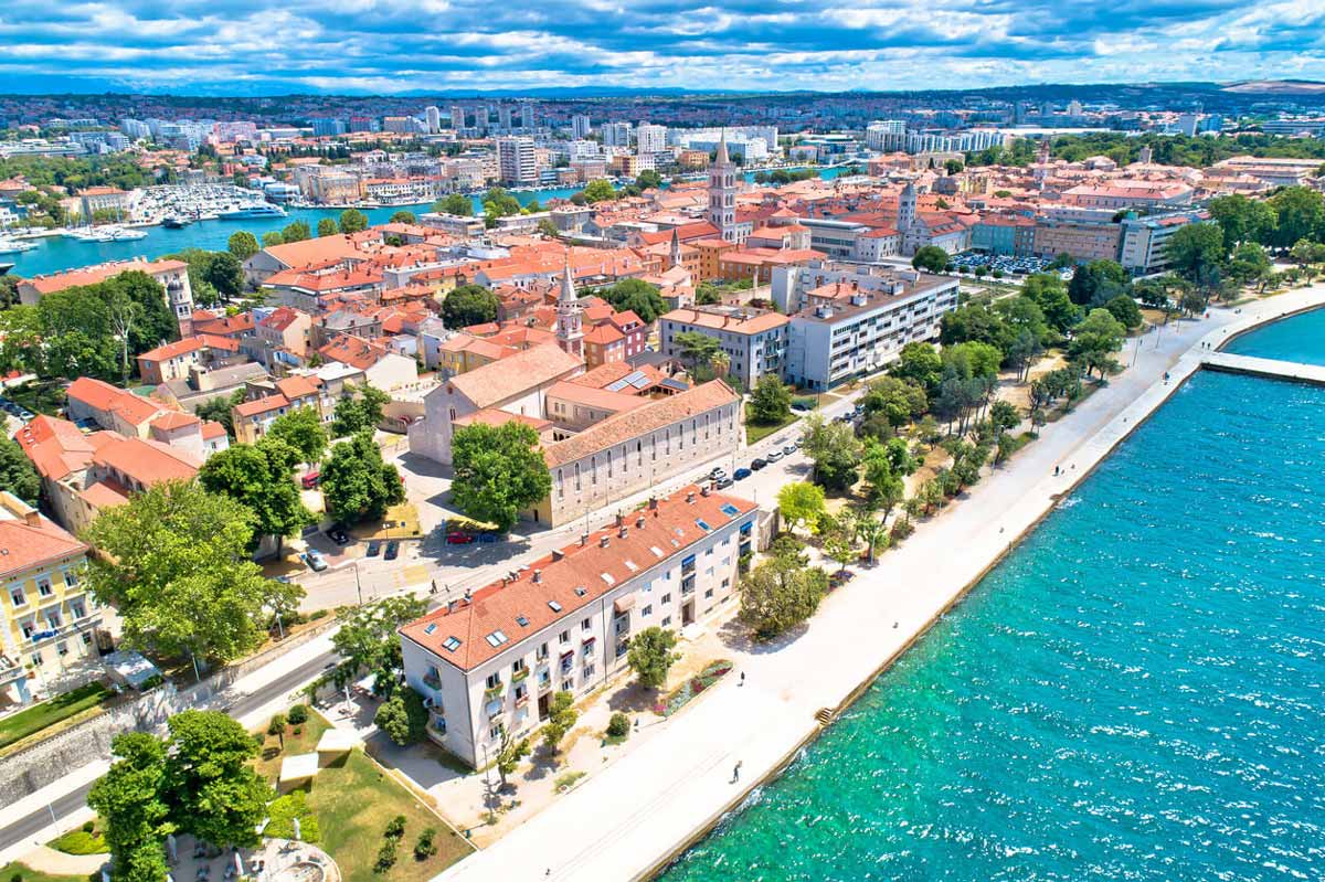 Vista área del centro de Zadar