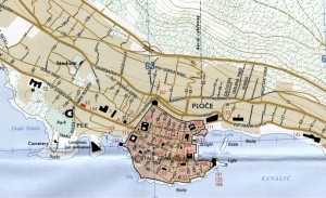 Mapa de Dubrovnik y alrededores