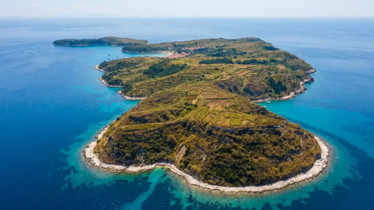 Costa de la isla de Susak